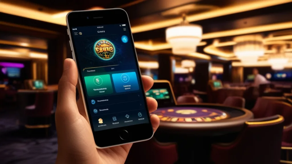 Smartphone mit klarer Casino-App-Oberfläche für die mobile Nutzung