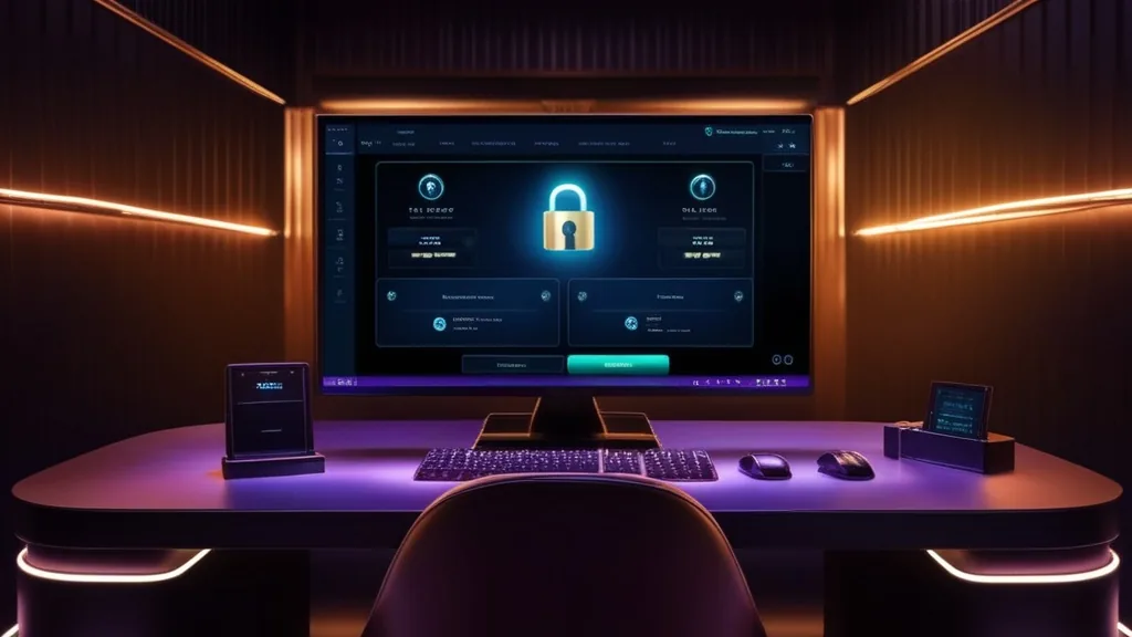 Sichere Kontoverwaltung mit Dashboard in dunkler Casino-Atmosphäre